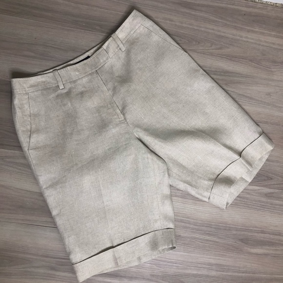 Brooks Brothers tan linen Bermuda shorts - Picture 4 of 8